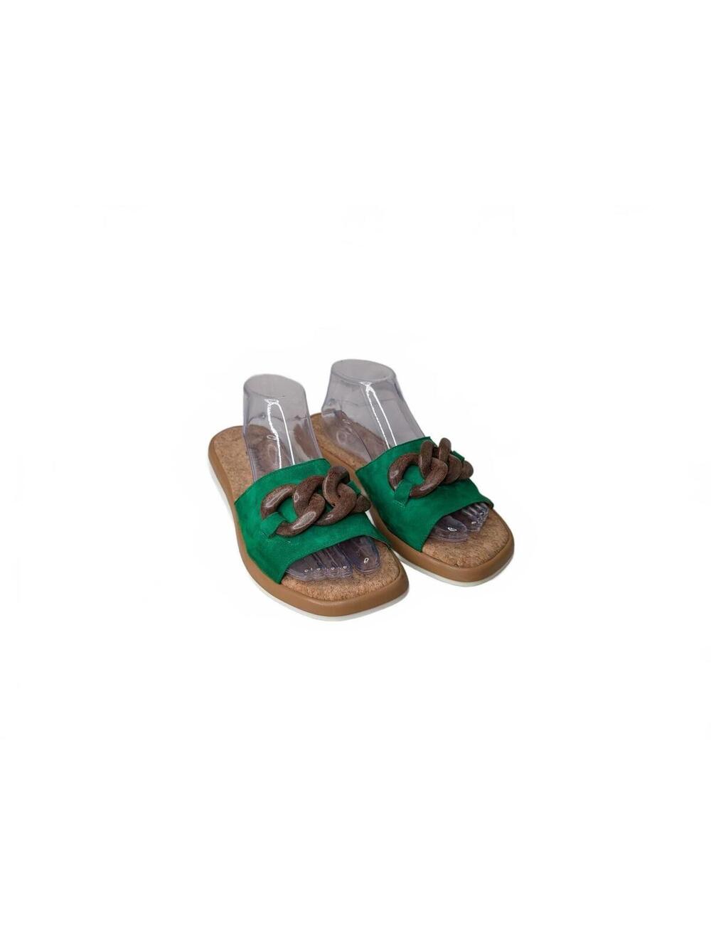 Gabor Green Suede 24.510 Slide Sandals Size 40